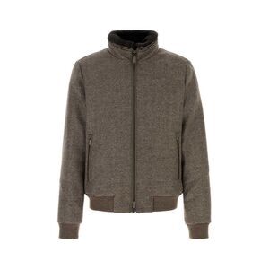 Moorer Men Brown Wool Bellati Bomber Jacket